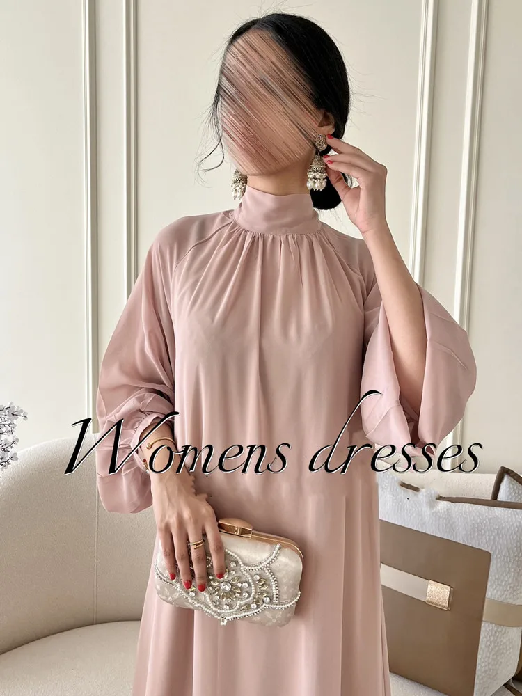 Feather Skirt Hem Evening Dresses Long Sleeve Womens Dresses 2024 Luxury Gown Multilayer Cocktail Prom Gown New فساتين الحفلات