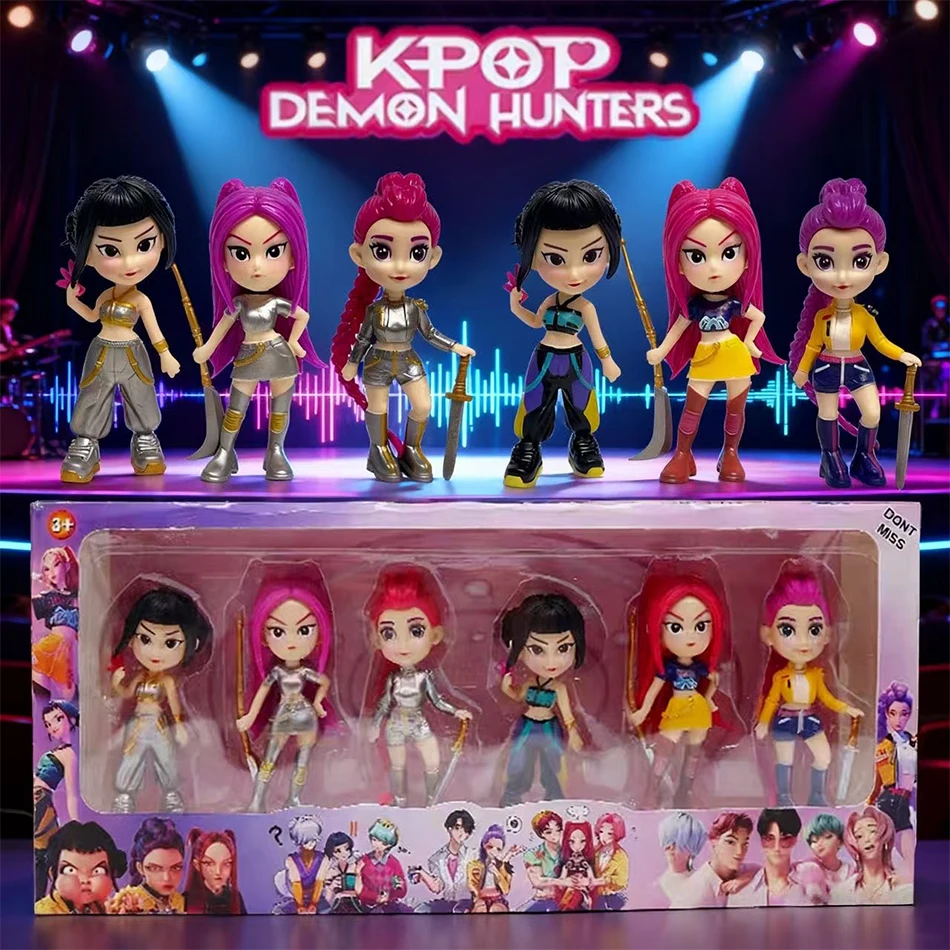 6 pz/set Kpop Demon Hunters Action Figure Toy Derpys Tiger Rumi Mira Zoey Sussy Figurine Doll Per I Ventole Regali Di Compleanno