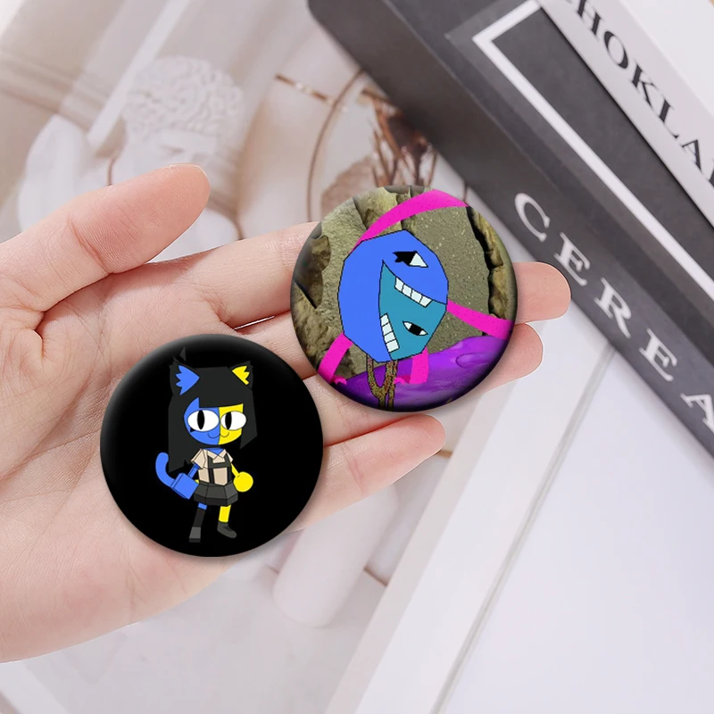 32/58 مللي متر Ena الجرافيك الجمالية المطر روك لينة زر دبوس الكرتون بروش صفيح شارة ل قبعة حقيبة الملابس الديكور هدايا الموضة