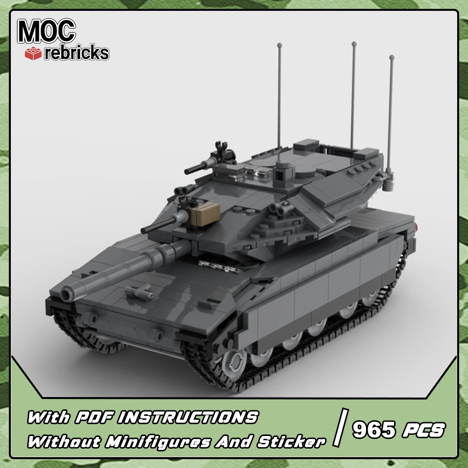 

Военная серия MOC Merkava mkIV, основные боевые танки, строительные блоки, армейские бронированные модели транспортных средств, детские игрушки, подарки