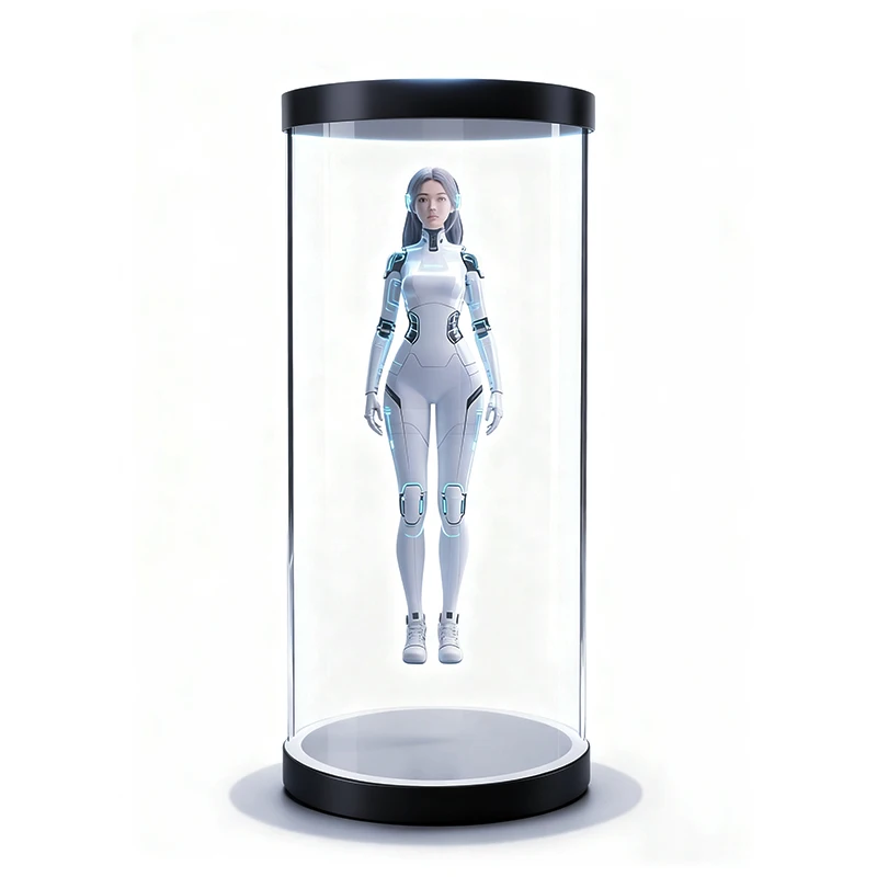 AI Virtual Welcoming Hologram Pod | All-In-One Interactive Guide for Education & Exhibition