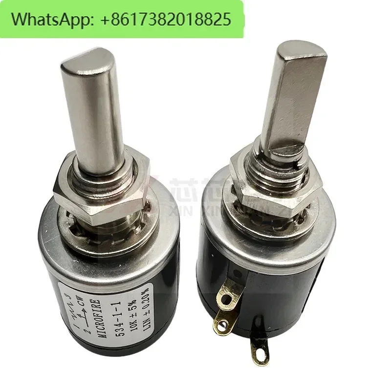 

5Pcs 534 potentiometer 2W wirewound multiturn variable resistor 10K5K half-axis varistor 534B1103JC