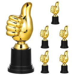 6-delige duim omhoog trofee plastic gouden trofeeën aanmoediging mini overwinning duim omhoog trofeeën award prijzen voor thuis desktop decor