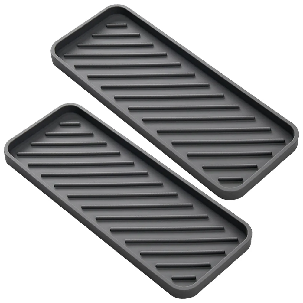 

2Pcs Silicone Tray Desktop Organizing Tray Cosmetics Storage Plate Jewelry Organizer Organizer Dish Drying Mat