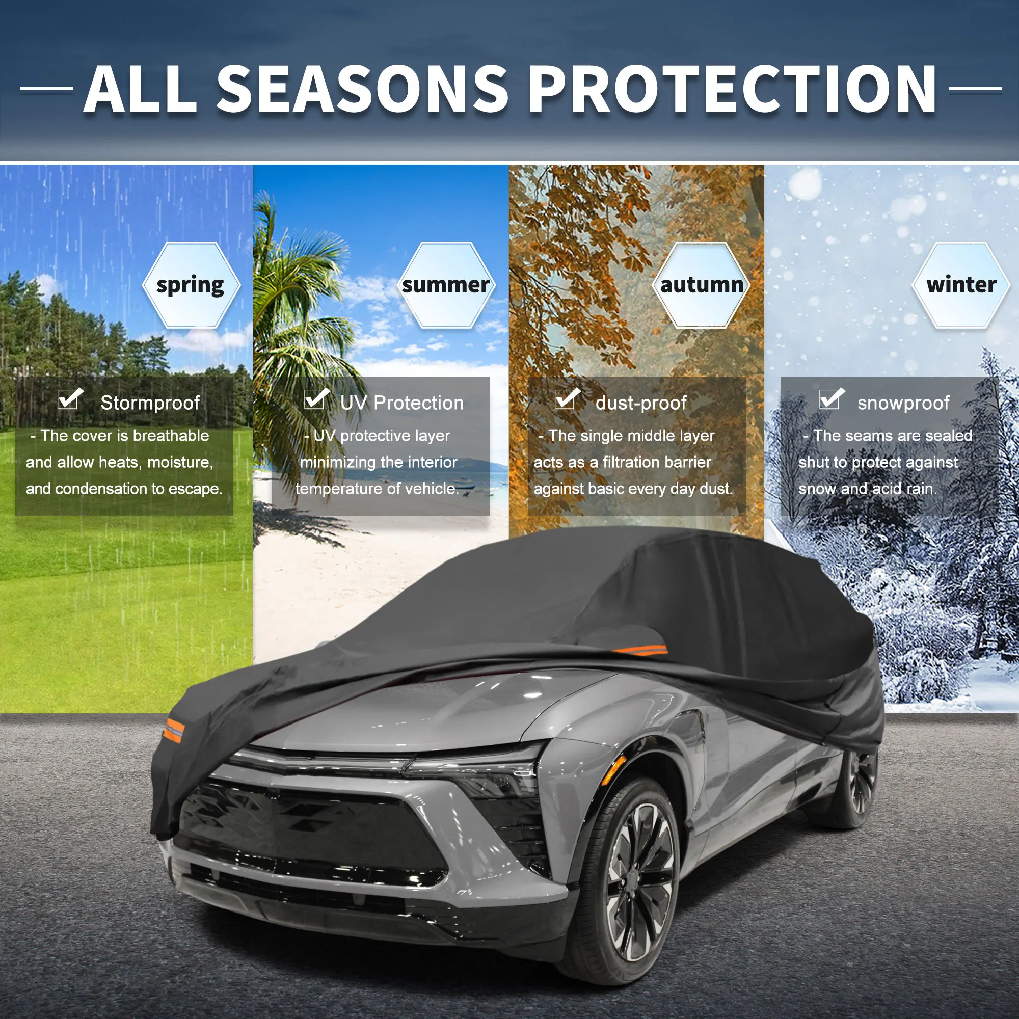 

Uxcell Car Cover W/ Left Side Door Zipper Aluminum Film for Honda Prologue