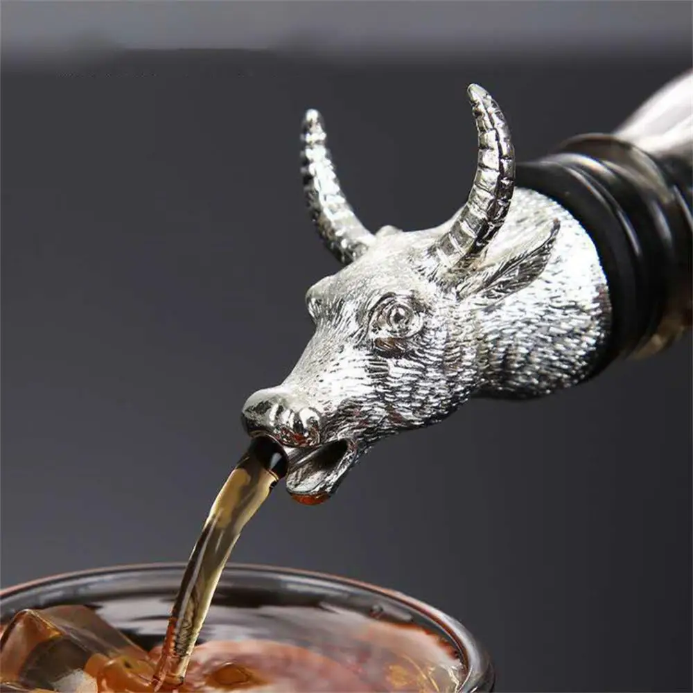Wine Pourer Deer Elk Lion Wine Stopper Stainless Steel Bartender Tool Deer Head Wine Mouth Wedding Party Bottle Stoppers image 6