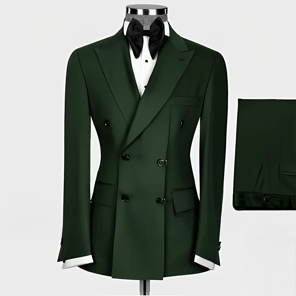 2-Piece Formal Men's Terno with Peak Lapel Blazer Classic Smoking Suit for Wedding Slim Fit Custom-Made Male Attire
