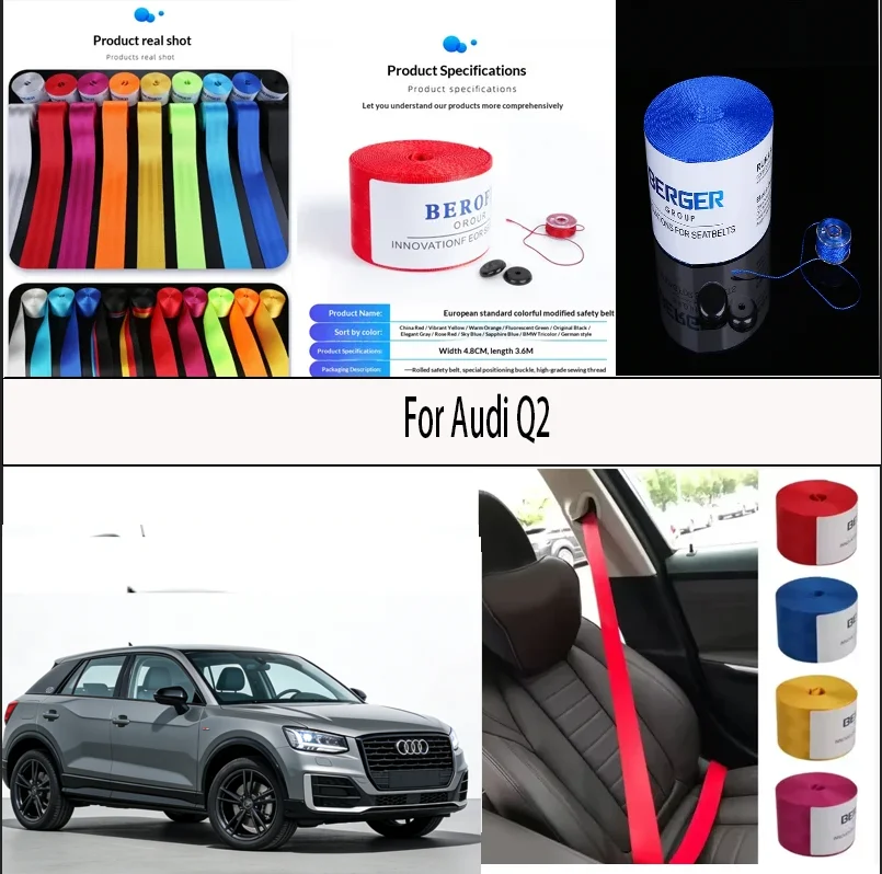 

For Audi Q2 Car Seat Belt Seatbelt Webbing Lap Retractable Safety Strap 48MM
