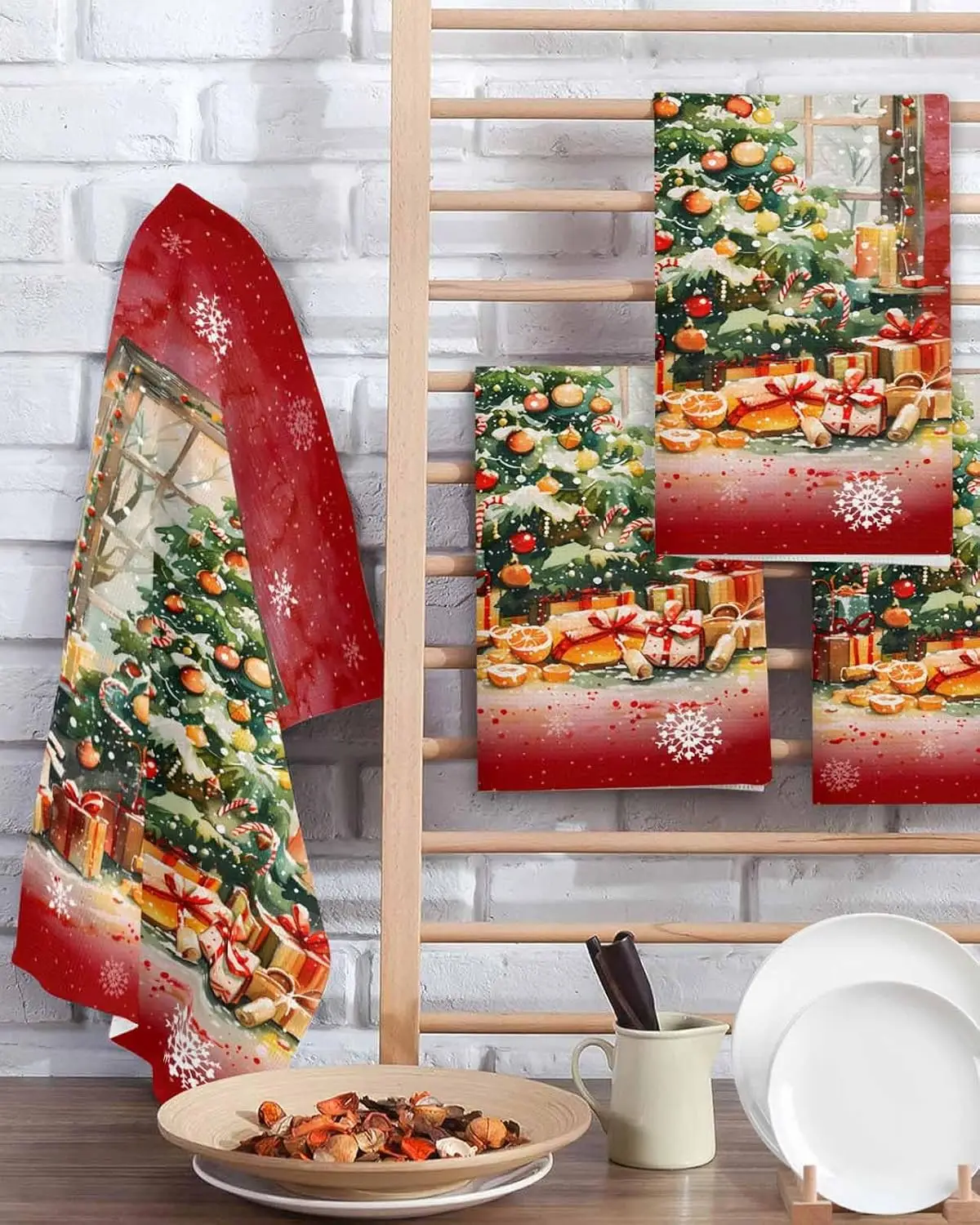 

Рождественская елка, снежинка, кухонное блюдо, чайные полотенца, чистящие средства, впитывающие быстросохнущие полотенца для рук, набор рождественских украшений