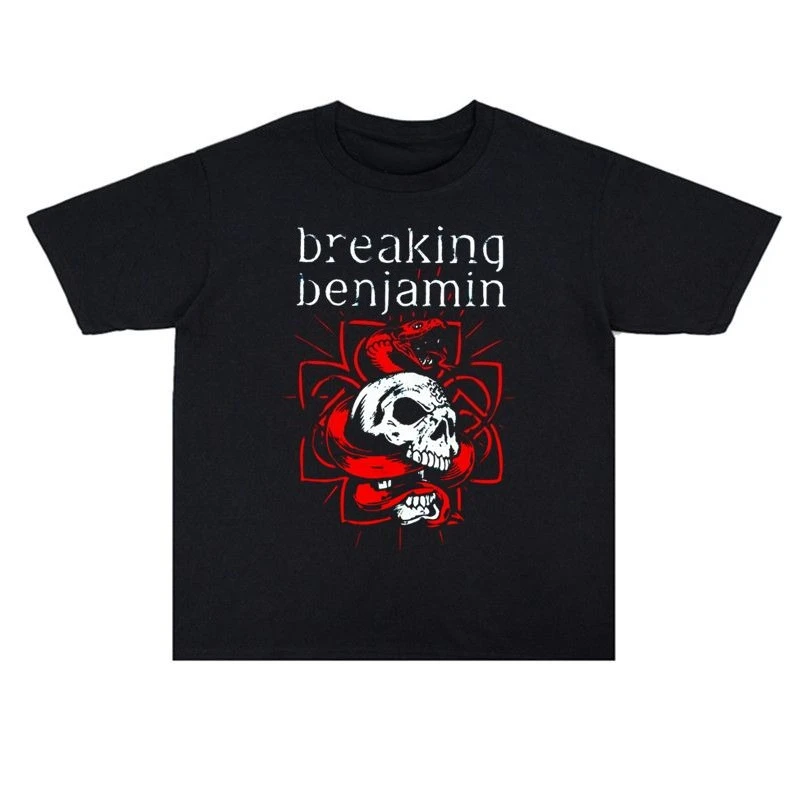 

Альтернативная металлическая хлопковая футболка с принтом Breaking Benjamin Rock Band, хлопковая мужская и женская свободная футболка с короткими рукавами