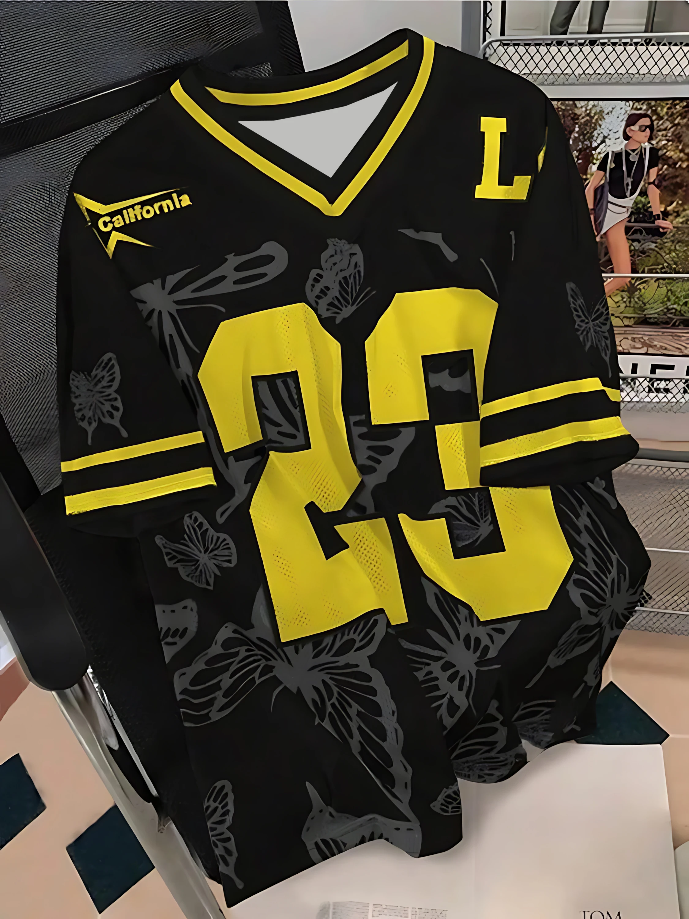 26 Sommermode, T-Shirt mit kurzen Ärmeln und schwarzem Schmetterlingsmuster, mit D-Print, lässig, sportlich, atmungsaktiv, Streetwear, Familienkleidung – Detail 11