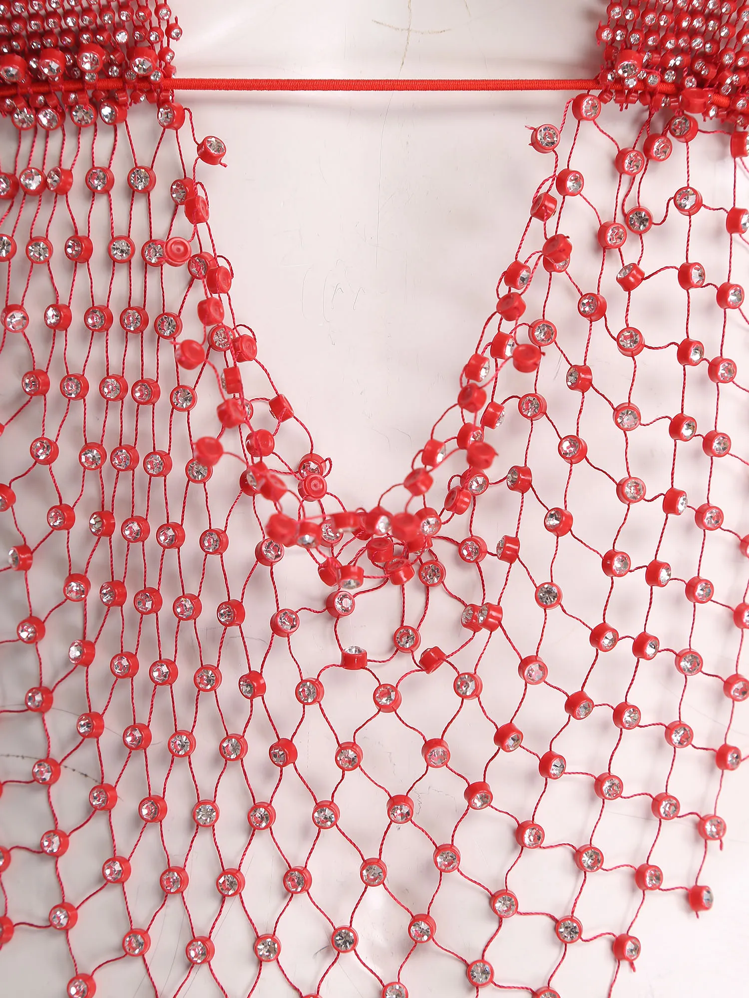 Womens Shiny Rhinestone Fishnet Bra Crop Top Sheer Mesh See Through Halter Neck Backless Bikini Top Cover Ups Night Club Wear