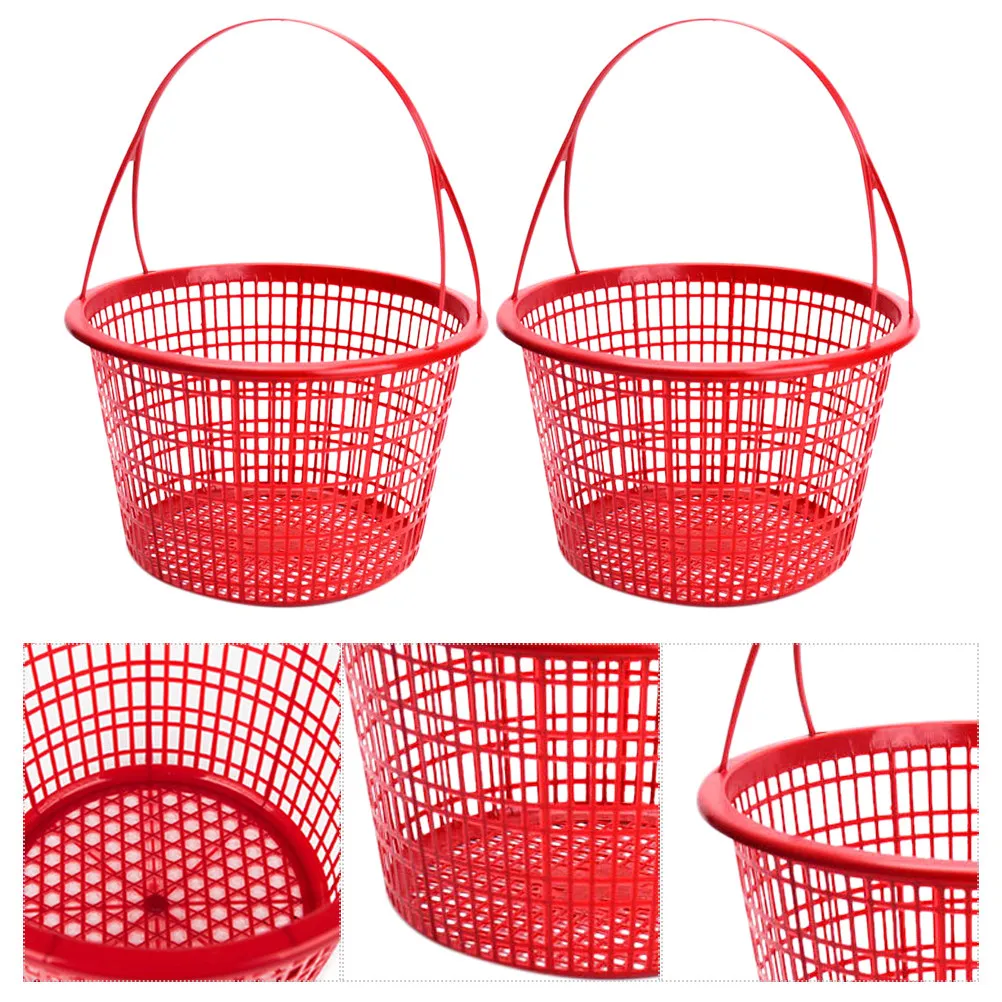 10Pcs Fruit Picking Basket Plastic Strawberry Berry Vegetable Holder Hollow Design Portable Handheld Market Basket for Outdoor