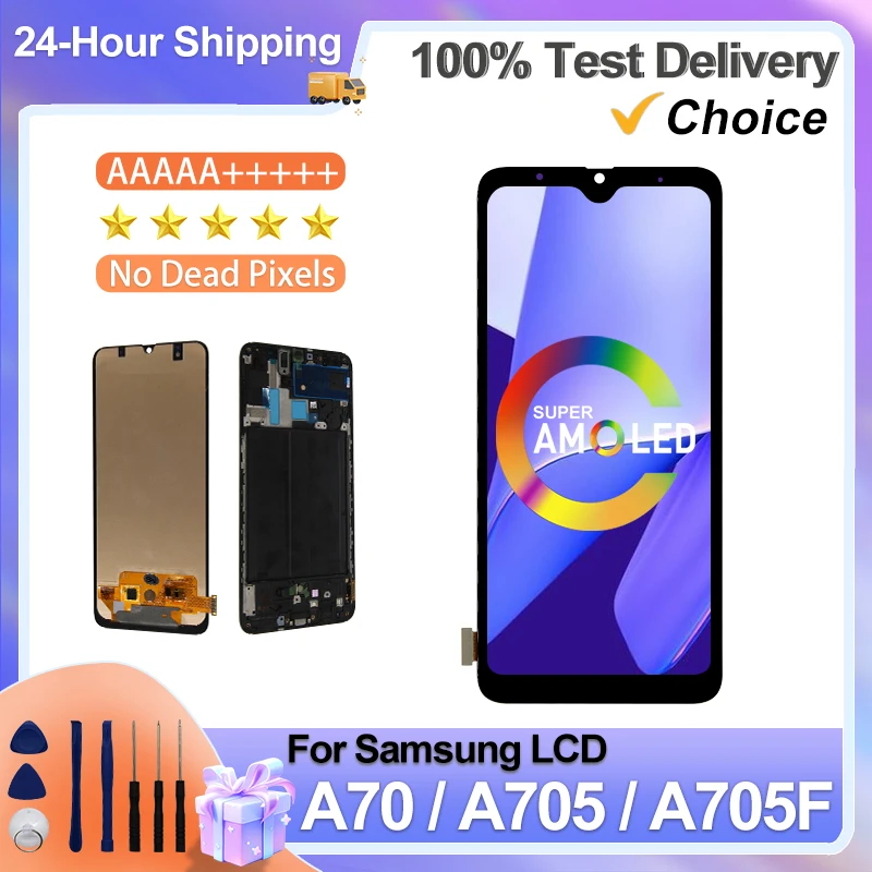 OLED-дисплей для Samsung Galaxy A70 A705, ЖК-дисплей, зеркальный экран, дигитайзер для Samsung A705, запчасти для замены дисплея