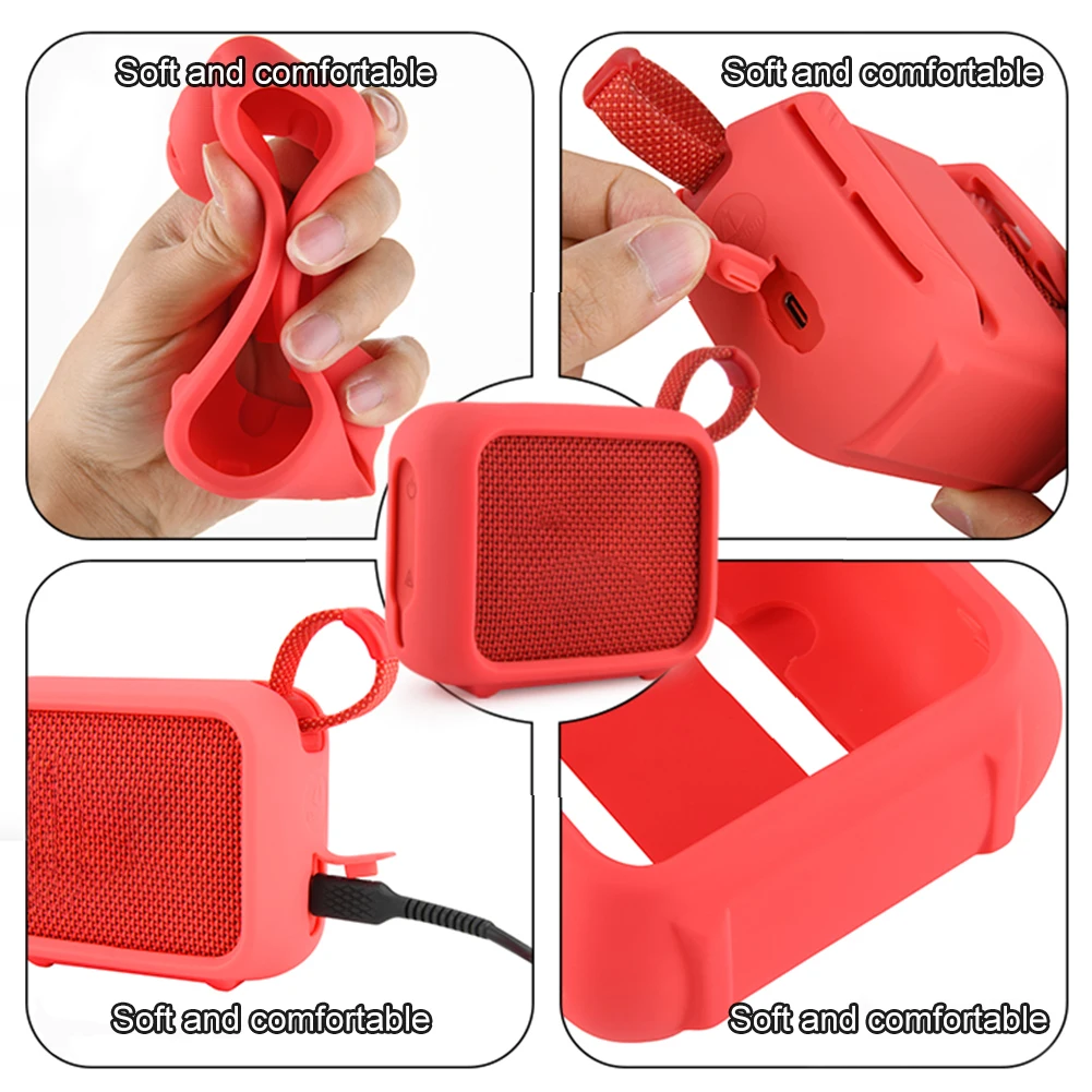 Custodia in silicone Custodia per altoparlante portatile con cinghia di montaggio per altoparlante Custodia per altoparlante antiurto per altoparlante JBL Go 4 BT