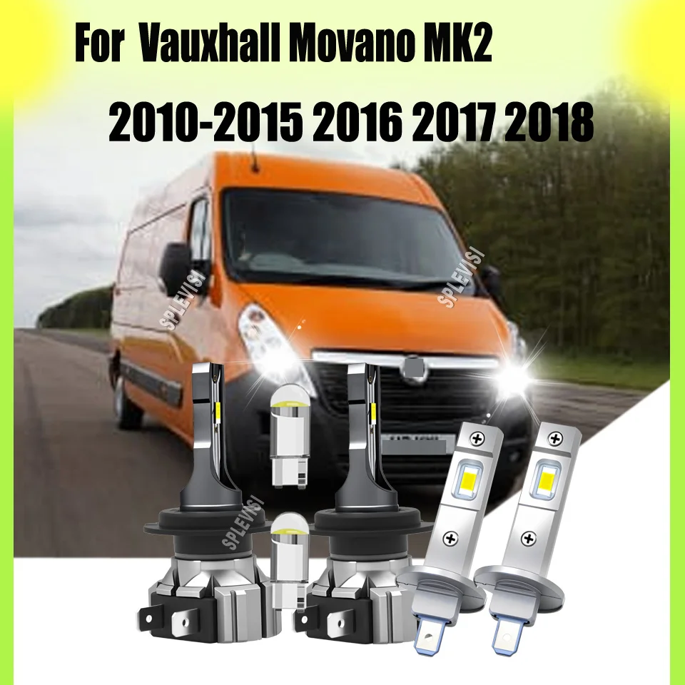 H1 H7 Compact Car Headlight Design for Space-Saving Fit For Vauxhall Movano MK2 2010 2011 2012 2013 2014 2015 2016 2017 2018