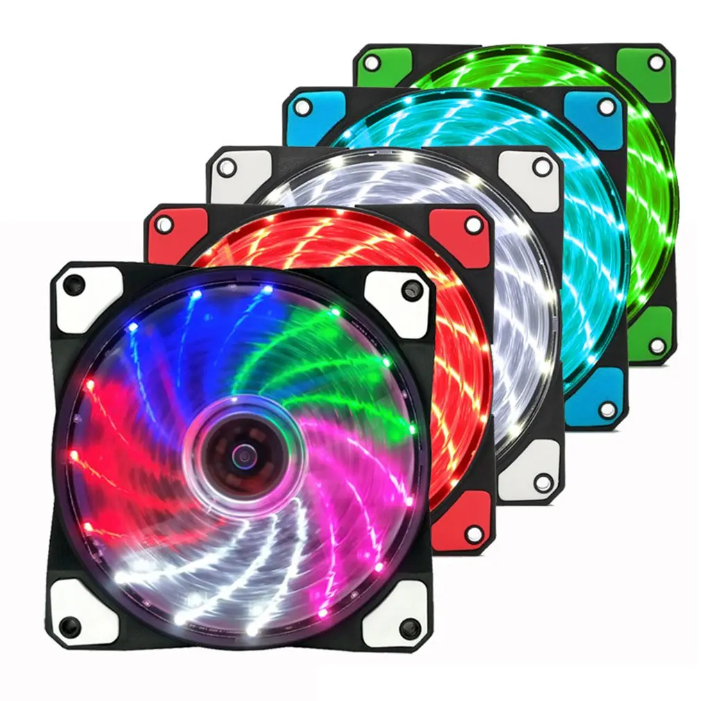 

120mm RGB PC Computer Ultra Silent LED Cooling Fan Radiator, 12CM 120X120X25mm 12V Computer Fan, 12VDC Heat Dissipation Fan