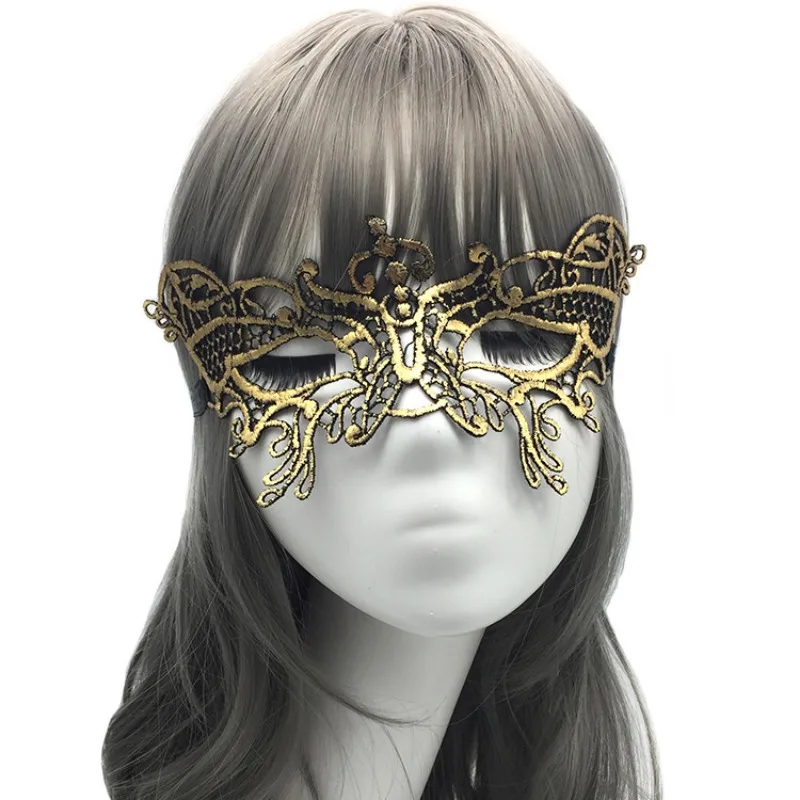 1PCS Golden Women Sexy Lace Eye Mask Party Masks for Masquerade Venetian Costumes Carnival Mask for Anonymous Mardi