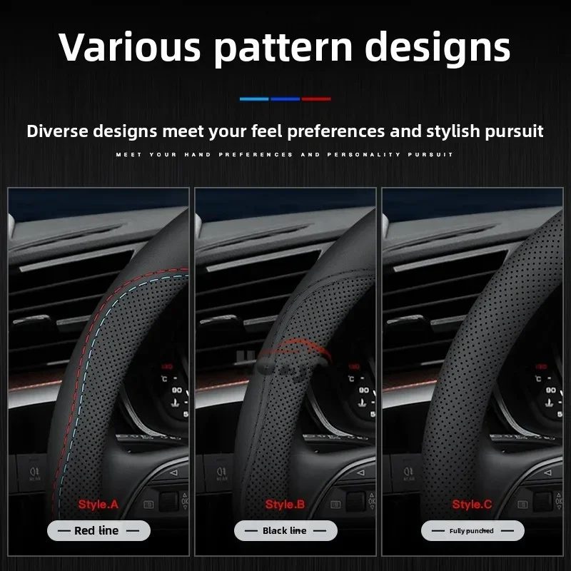 غطاء عجلة قيادة السيارة من الجلد لميتسوبيشي ديليكا Mini eK X EV Space Eclipse Cross Grand Lancer Xpander أوتلاندر PHEV 38 سنتيمتر #4