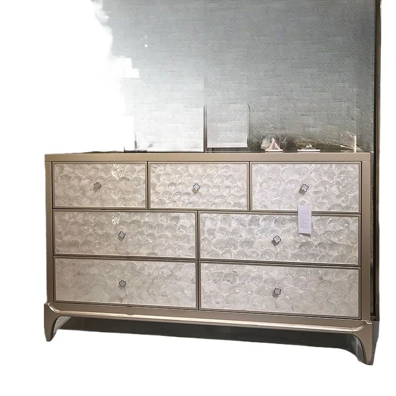 

Luxury mother-of-pearl wood-encrusted dresser, sideboard, bedroom and living room dresser