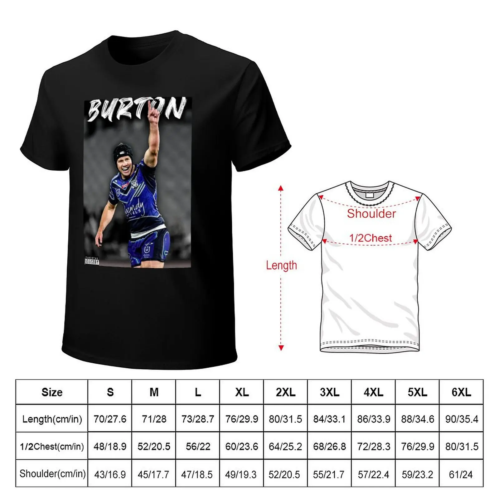 Matt Burton Graphic - NRL Bulldogs T-Shirt Outdoor Sports Lightweight Tee