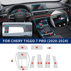 For Chery Tiggo 7 Pro 2020-2024 TPU Car Navigation Screen Film Gearbox Protective Sticker Anti-scratch Interior Accessories