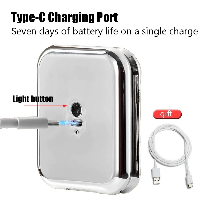 Espelho de maquiagem led dobrável 5x ampliação equipado espelho pequeno bolso portátil viagem espelhos cosméticos com cabo tipo-c