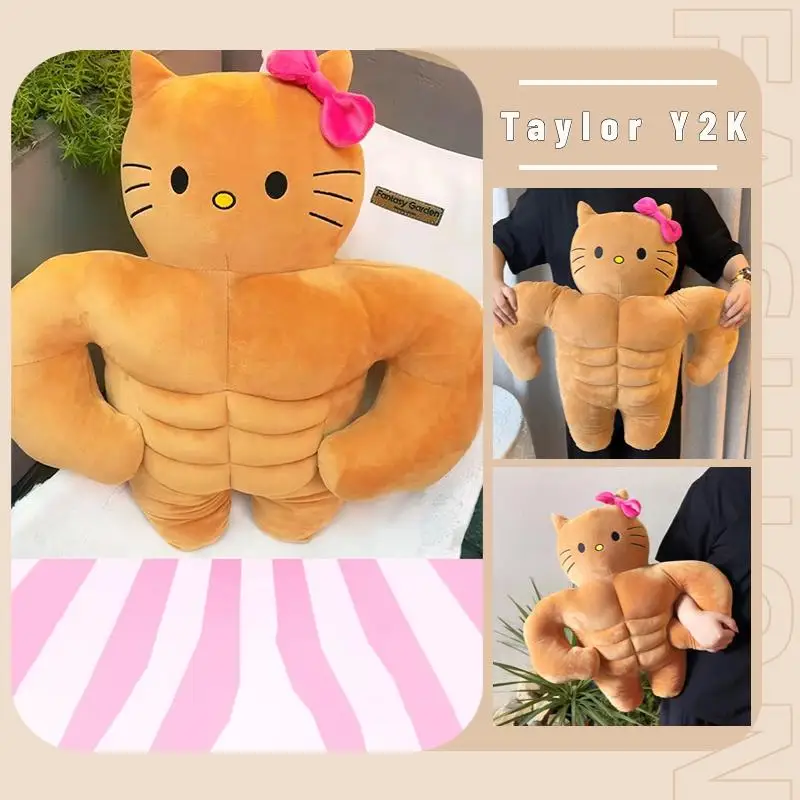 

58cm Sanrio Hello Kitty Plush Toy Anime Pompompurin Funny Abdominal Muscle Throw Pillow Q Spring Comfortable Gift for Girlfriend