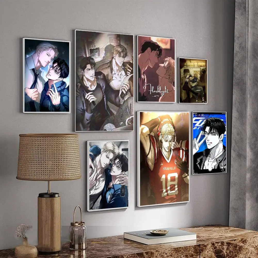 flashlight bl Anime Vintage Posters Sticky Vintage Room Home Bar Cafe Decor Kawaii Room Decor