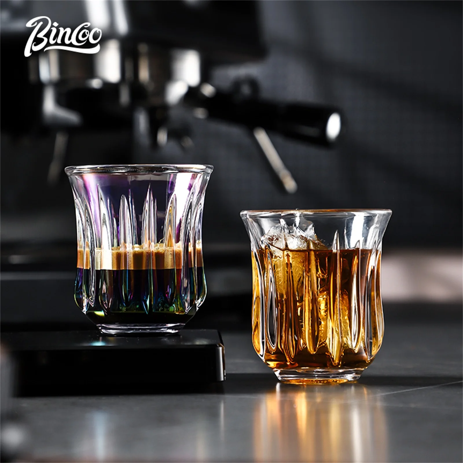 

BINCOO 90ml-400ml Glass Coffee Cup Drinking Glasses for Espresso Cappuccino Latte Mug Juice Cocktails Home Kitchen Barista Tools
