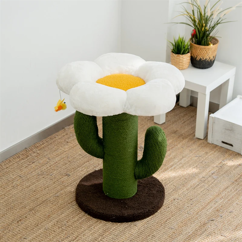 Rascador para Gatos con Diseño de Cactus y Flores, Original, Moderno y Sencillo, Juguetes para Gatos, Poste para Rascar, Productos para Mascotas, Tapis Griffoir Chat FYCT