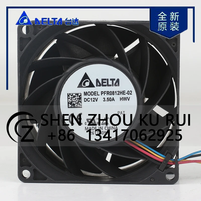 

Delta 5V 24V 48V DC 12V 3.50A AC EC 8038 80X80X38MM 8CM Ball Server High Speed PWM Temperature Control PFR0812HE-02 Cooling Fan