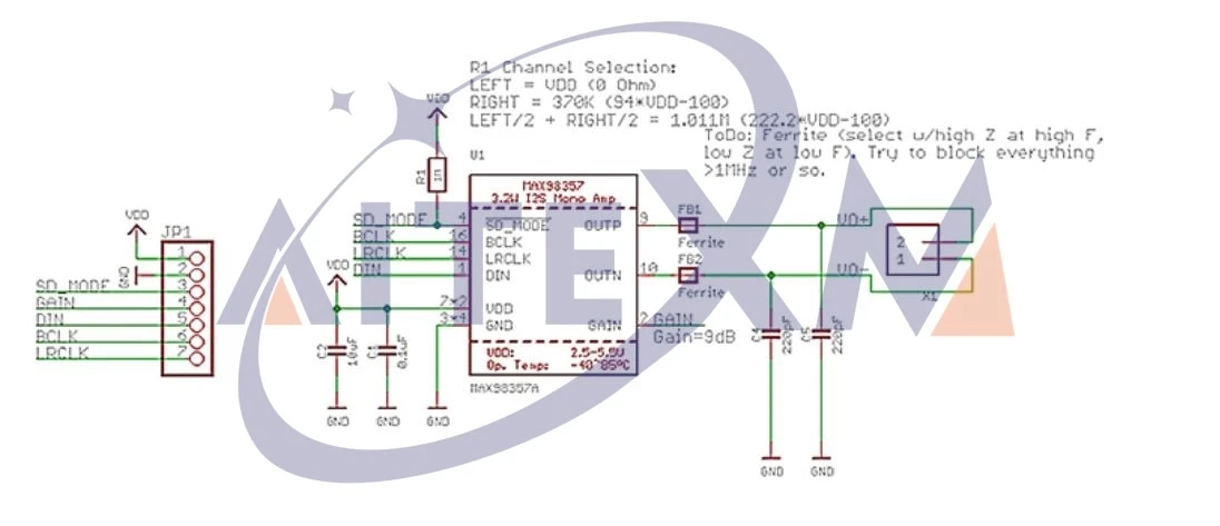 Max98357 max98357 bga i2s 3w classe amplificador interface de fuga módulo decodificador dac placa de áudio sem filtro para raspberry pi esp32