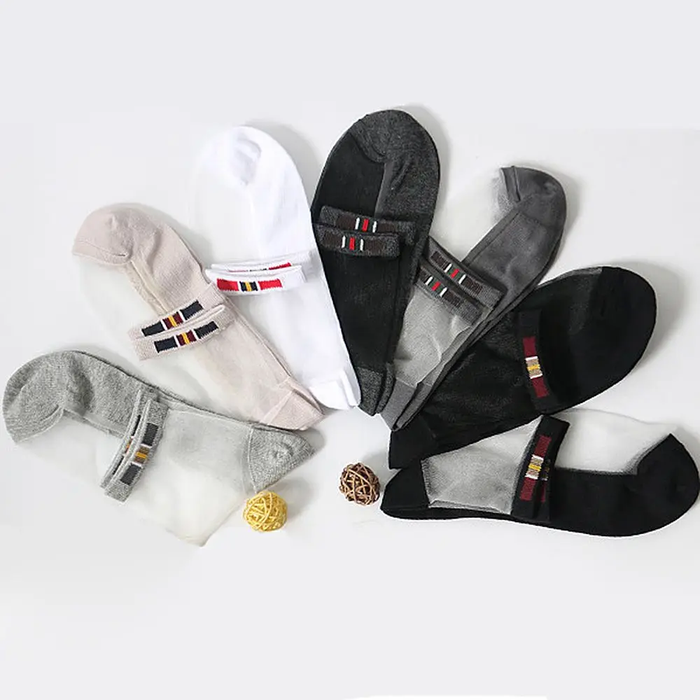 Мужские дышащие прозрачные противоскользящие ультратонкие невидимые носки, короткие носки, короткие хлопковые носки