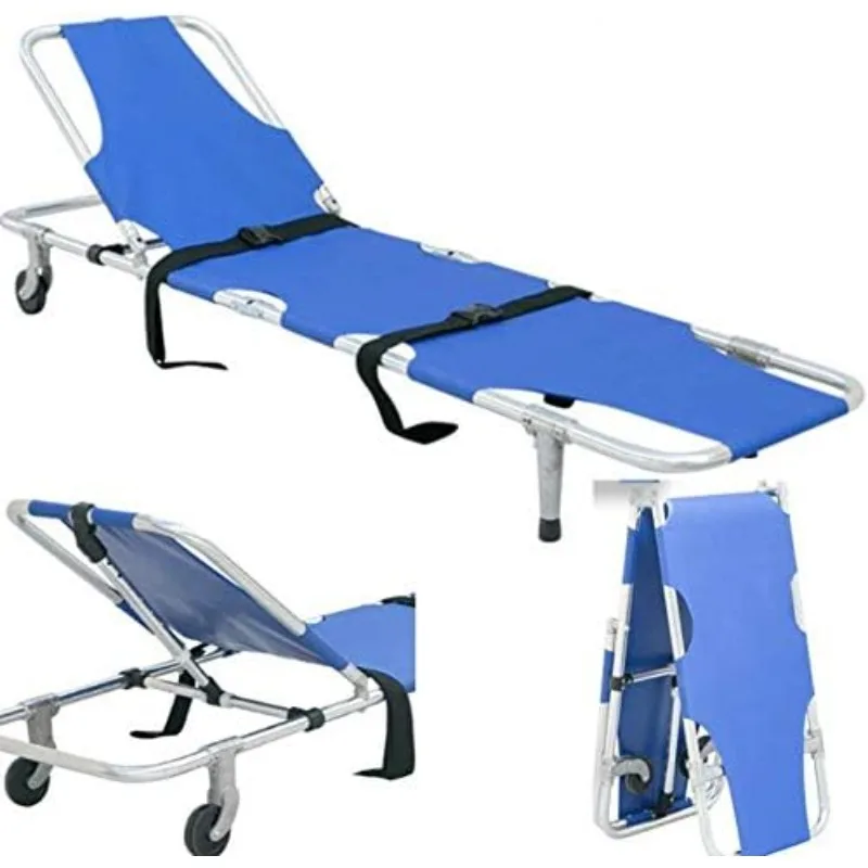

Folding Compact Portable Stretcher with Wheels,Aluminum Stretcher Emergency Medical Travel Patient Transport Stretcher Weight Ca