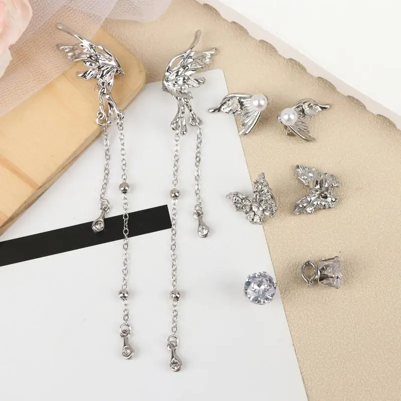 1Pair Butterfly Rhinestone Decor For Clip On Earbuds Open Ear Accessories Removeable DIY Earphone Decoration — product photo 1 of 1