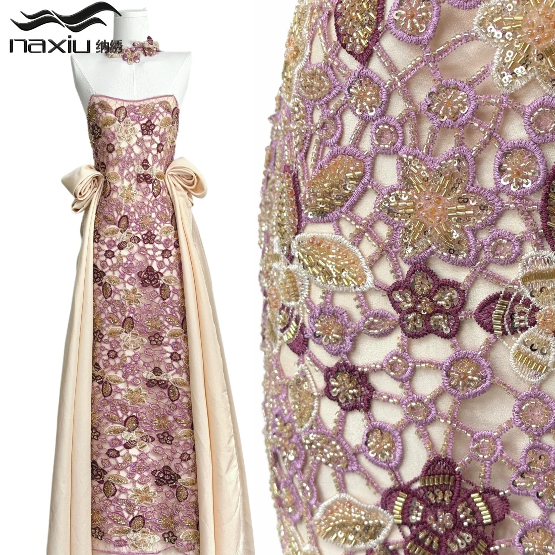 Madison Luxury Beads African Mesh Cord Lace Fabric 2026 High-End French Lace Fabric For Nigerian Bridal Wedding Party Dress