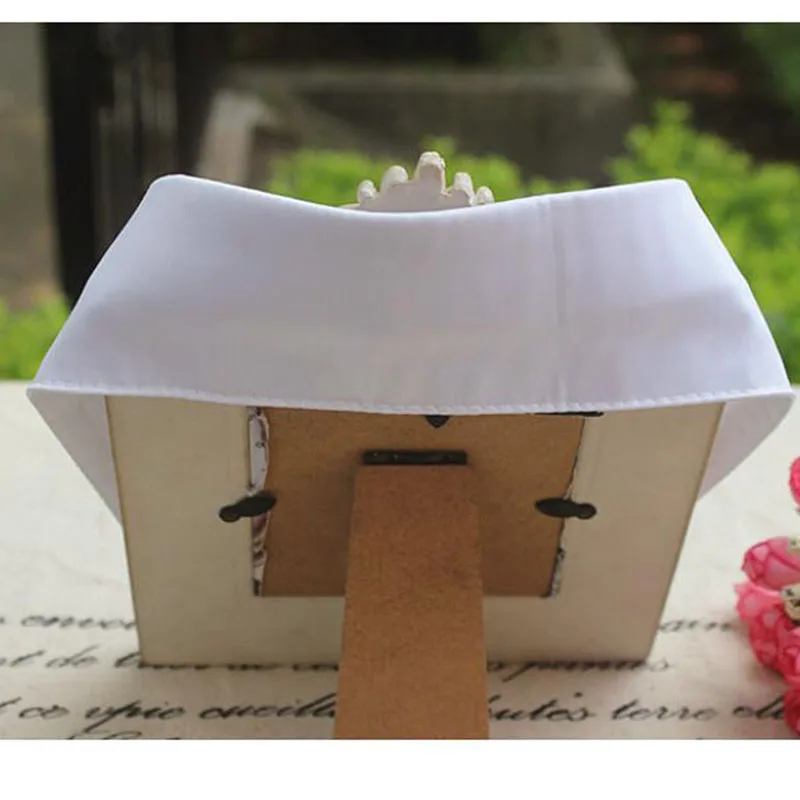 أبيض أسود وهمية طوق قميص للنساء انفصال طوق بلون التلبيب قميص بلوزة بلايز قلادة الملابس والاكسسوارات #4