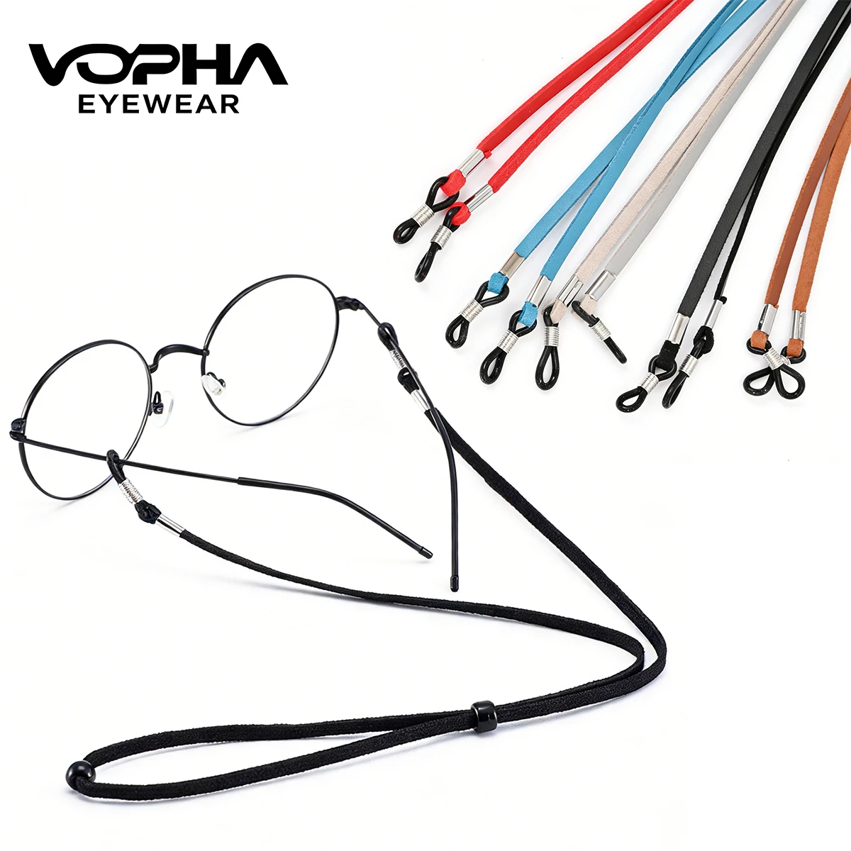 Leather Eyewear Chain | Adjustable Anti-Slip Glasses Lanyard for Men & Women | Sport Sunglasses Holder Strap PS03