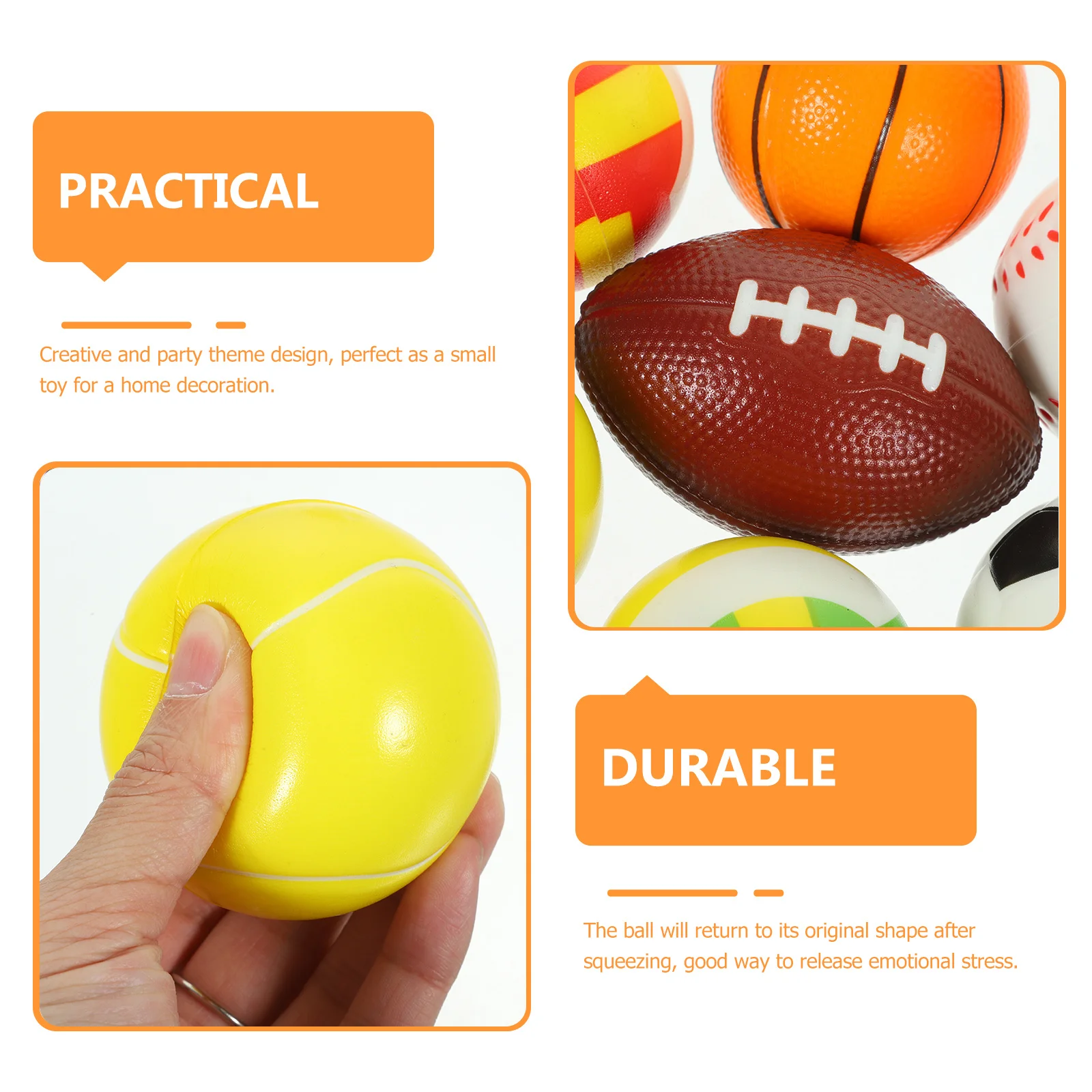 12 Uds bolas de espuma de presión de fugas elásticas para aliviar el estrés descompresión pequeñas bolas de rebote sensorial educación temprana esfera de espuma
