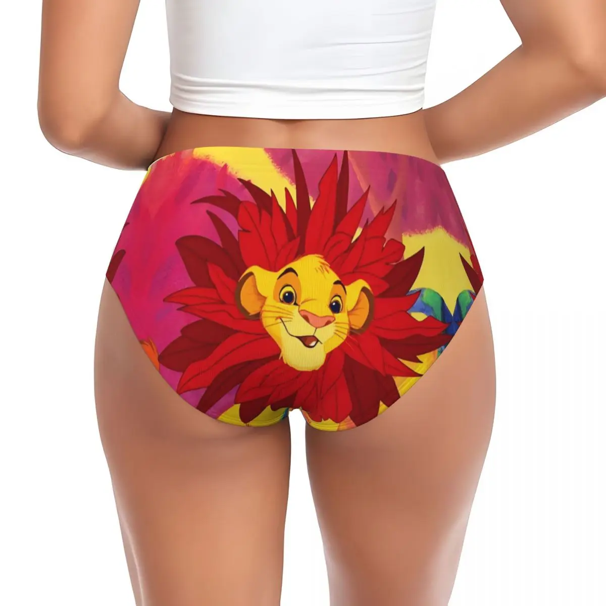 Bragas breves personalizadas de dibujos animados de película King Lion Hakuna Matata, ropa interior de Manga elástica cómoda para mujer