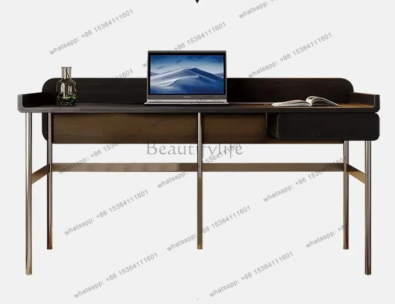 

Italian Minimalist Solid Wood Desk Bedroom Computer Desk Household Adult Oak Worktable Student Writing Desk