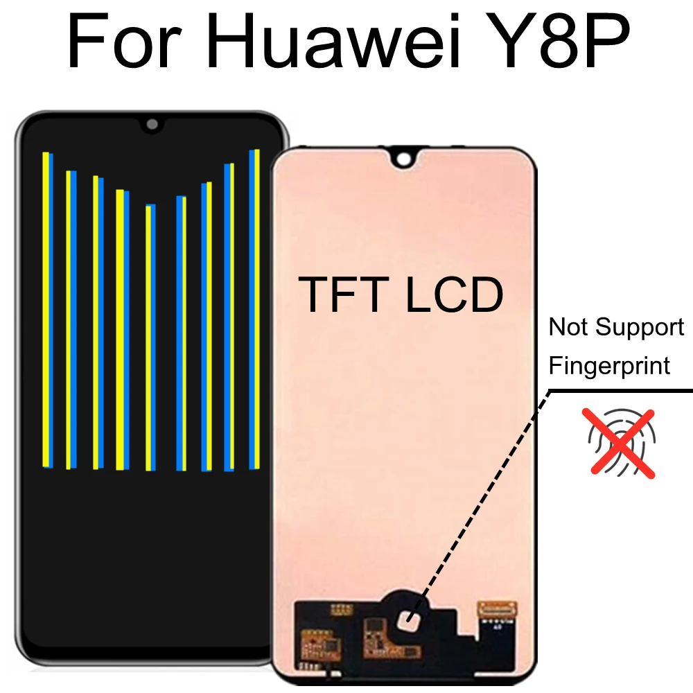 

6,3 ЖК-дисплей для Huawei Y8P TFT ЖК-дисплей с сенсорным экраном AQM-LX1, замена дигитайзера в сборе