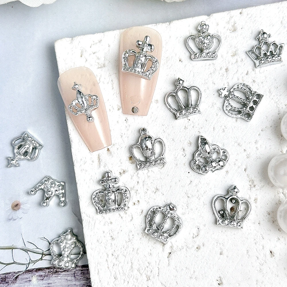 30PCS Mixed Acrylic Imperial Crown Nail Art Charms Accessories Resin Parts For Manicure Decor Nails Decoration Supplies Material