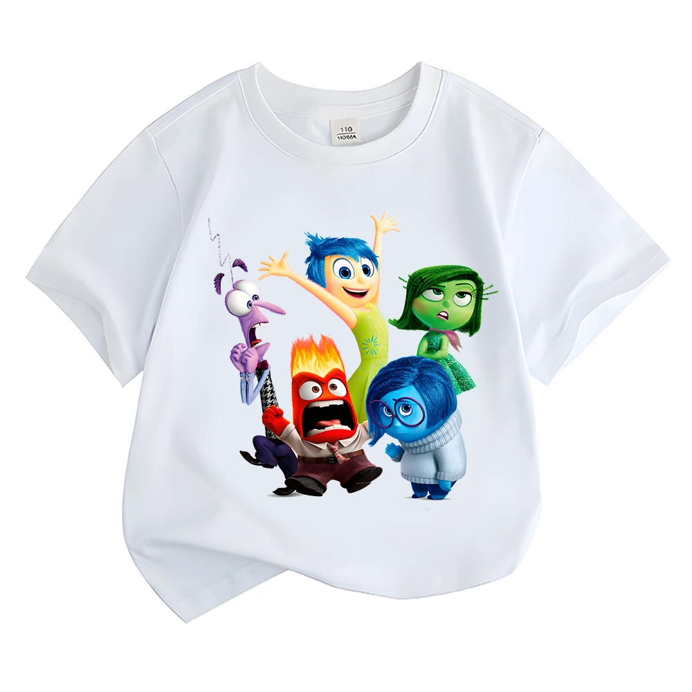 Inside Out 2 Cartoon Boys Girls T-shirt Teenager Outfits Tee Shirt Kids Clothes T Shirts Children Cotton Short Sleeve Casual Top