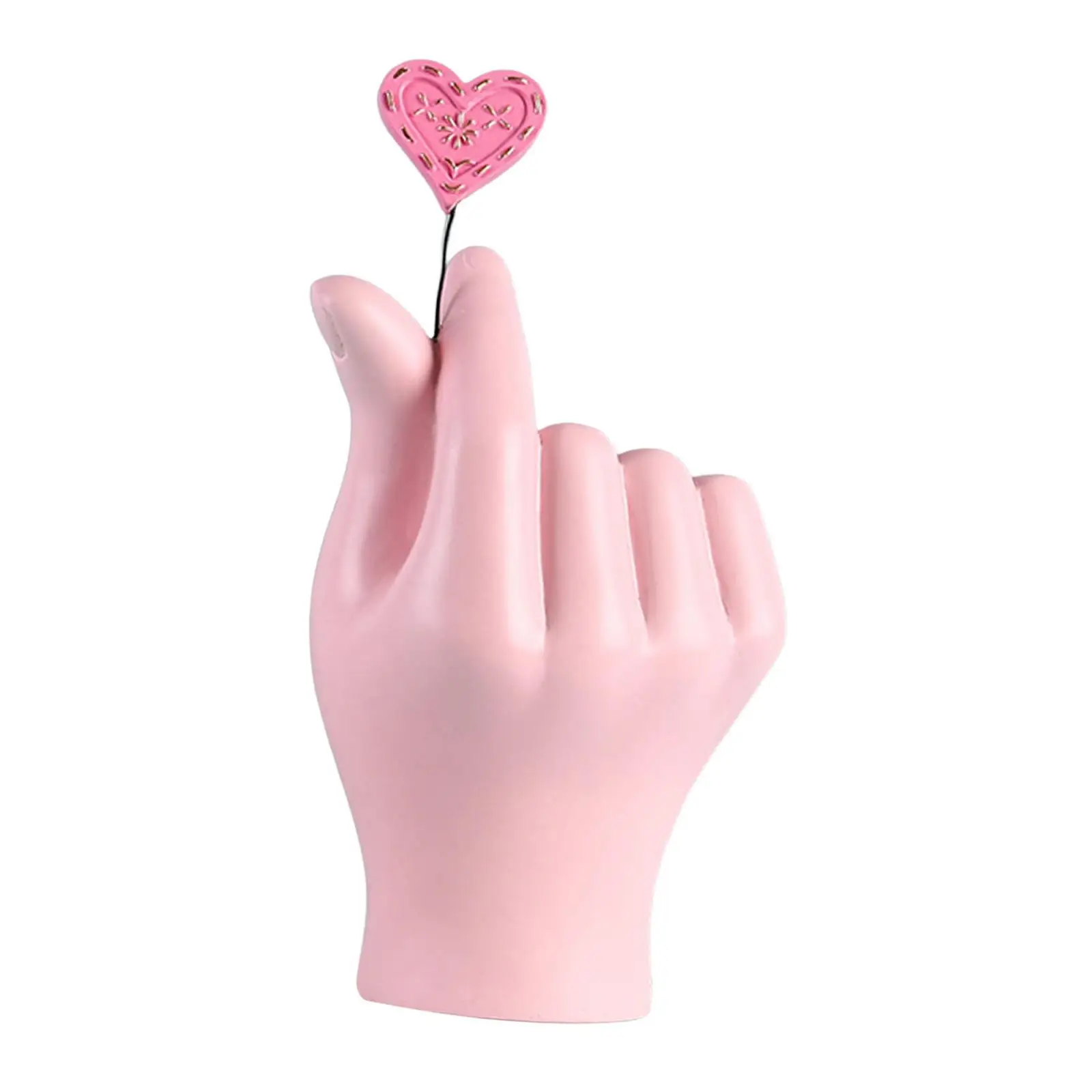 Creative Heart Finger Gesture Statue Figurine Love Hand Sculpture Gesture Figure for Living Room Bedroom Decor Gift Ornament