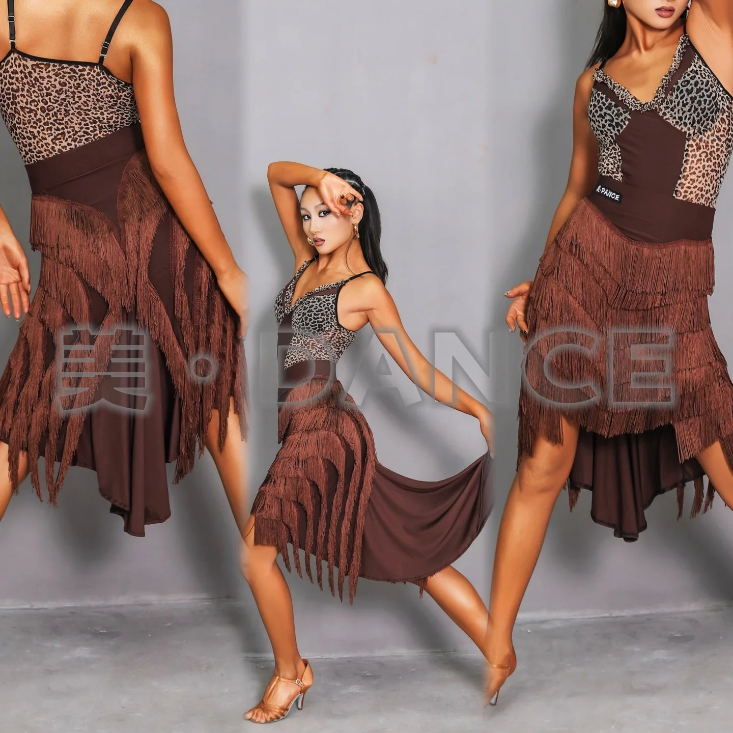 2025 Nuovi costumi di performance di danza latina per le donne Mezza gonna lunga con nappa con canotta Top Abiti Abbigliamento latino per adulti DQS20078