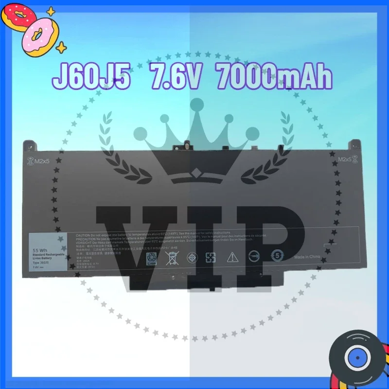 

NEW Suitable for Dell J60J5 Latitude E7270 E7470 R1V85 MC34Y Laptop Battery