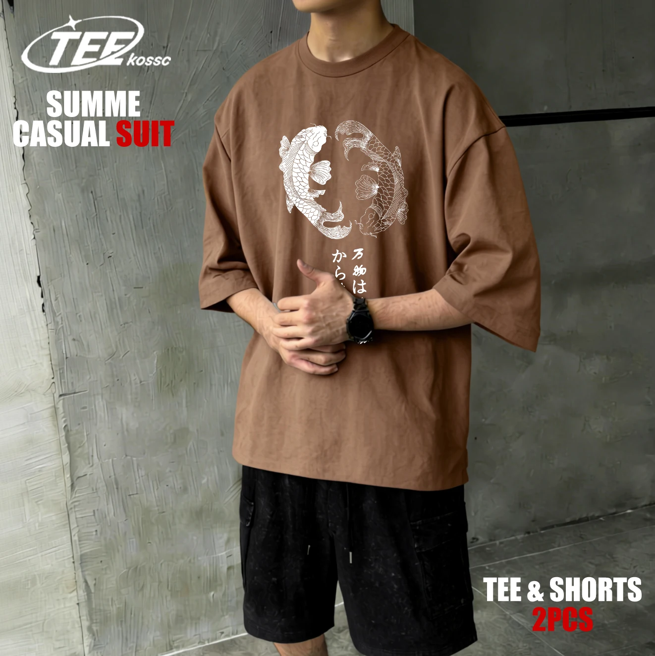 

Японские футболки Harajuku Koi Art Letter, мужские хлопковые повседневные модные футболки, мягкая одежда в стиле ретро, ​​летняя одежда с круглым вырезом, уличная одежда