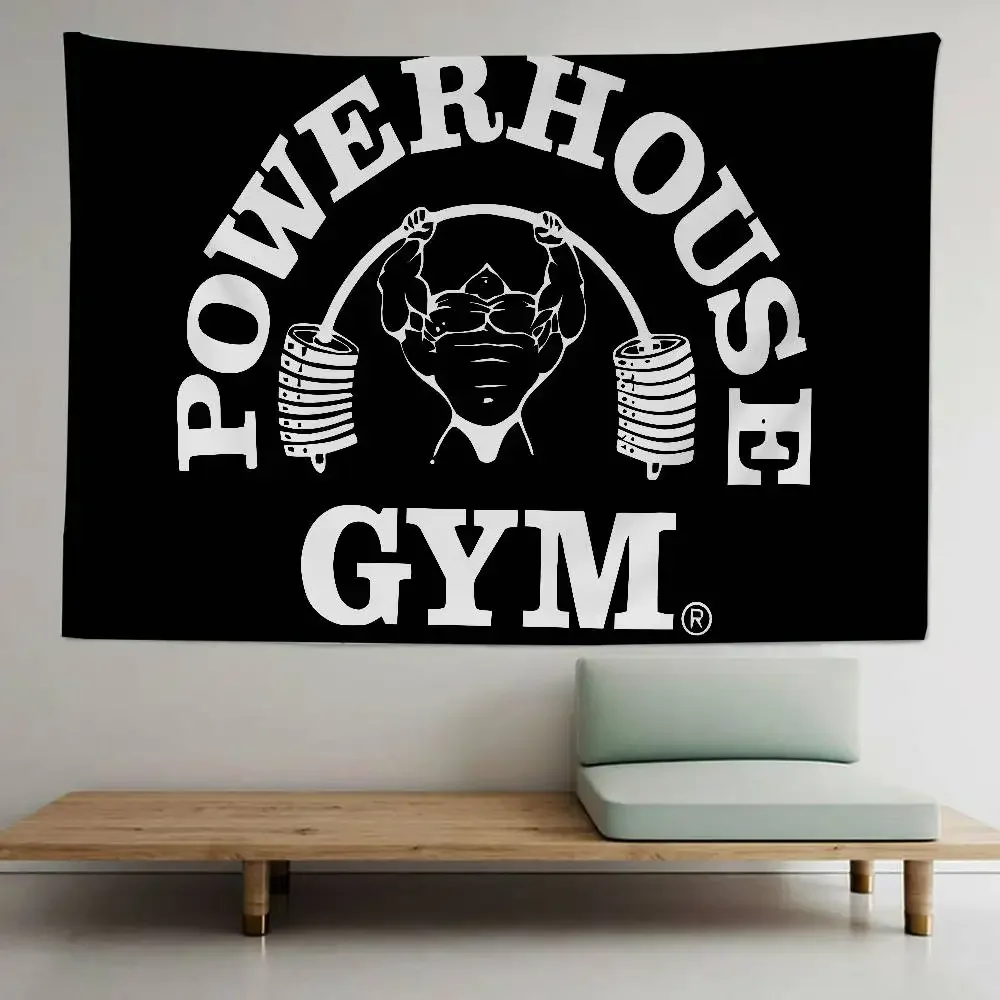 Bodybuilding Fitness Powerhouse Gym Cartoon Tapestry Art Science Fiction Room Home Decor Wall Hanging Home Decor